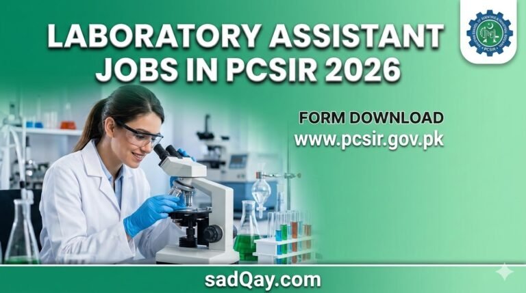 Laboratory Assistant Jobs in PCSIR 2026 Form Download www.pcsir.gov.pk