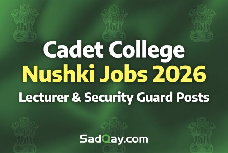 Cadet College Nushki Jobs 2026