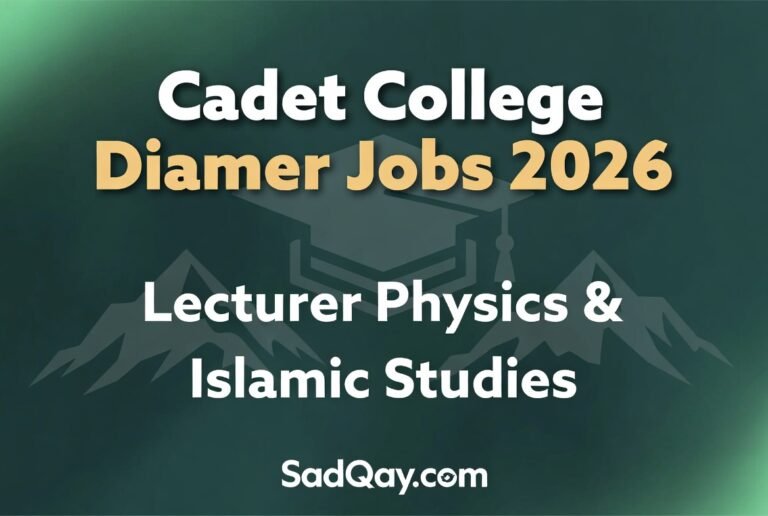 Cadet College Diamer Jobs 2026