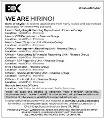 Bank of Khyber Branch Services Officer