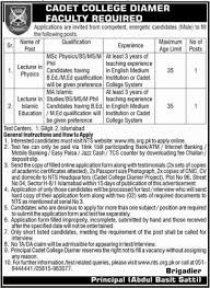 Cadet College Diamer Jobs 2026