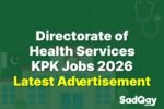 Directorate of Health Services KPK Jobs 2026