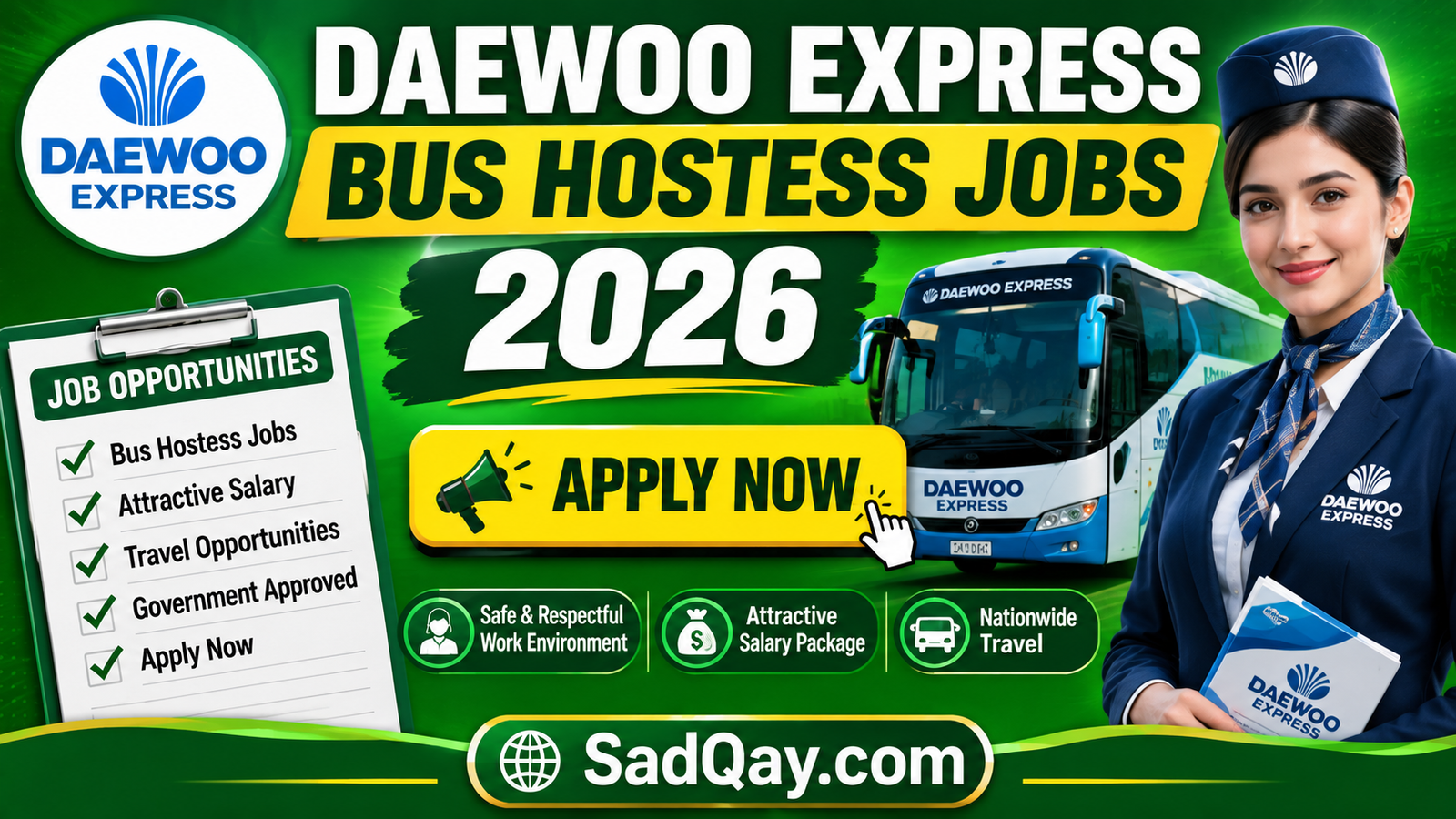 Daewoo Express Bus Hostess Jobs 2026